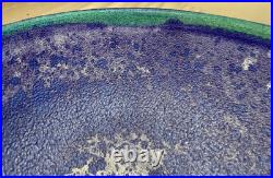 Vintage 1970's Francesca Mascitti-Lindh Arabia blue green pottery bowl sculpture