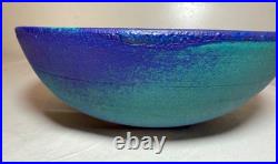 Vintage 1970's Francesca Mascitti-Lindh Arabia blue green pottery bowl sculpture