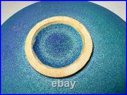 Vintage 1970's Francesca Mascitti-Lindh Arabia blue green pottery bowl sculpture