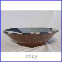 Vintage 1970's Handmade Extremely Large Cloud Pottery Bowl Signed By Artist
