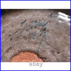 Vintage 1970's Handmade Extremely Large Cloud Pottery Bowl Signed By Artist