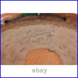 Vintage 1970's Handmade Extremely Large Cloud Pottery Bowl Signed By Artist