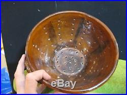 Vintage 1975 Lester Breininger large Collander Red Ware bowl, signed and dated