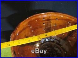 Vintage 1975 Lester Breininger large Collander Red Ware bowl, signed and dated