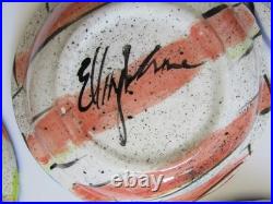 Vintage 1980's New Wave Abstract Signed Art Studio Pottery Bowls 8 Set 6