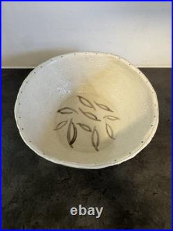 Vintage 1980s Studio Art Pottery Ceramic Bowl With 8 Rattles By Cybele Rowe