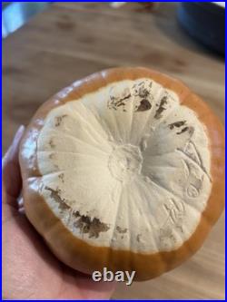 Vintage 1999 Patricia Garrett Orange Pumpkin Small Bowl With Lid-never used