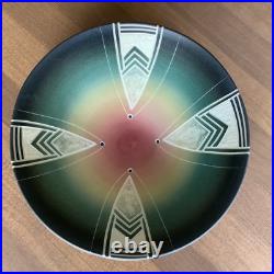 Vintage 2000 Wayne Bates Studio Art Pottery Sgraffito Carved Design Bowl Platter