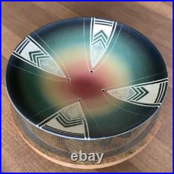 Vintage 2000 Wayne Bates Studio Art Pottery Sgraffito Carved Design Bowl Platter