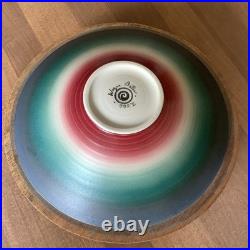 Vintage 2000 Wayne Bates Studio Art Pottery Sgraffito Carved Design Bowl Platter