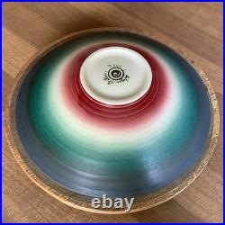 Vintage 2000 Wayne Bates Studio Art Pottery Sgraffito Carved Design Bowl Platter