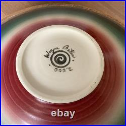 Vintage 2000 Wayne Bates Studio Art Pottery Sgraffito Carved Design Bowl Platter
