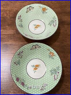 Vintage 2 Mottahedeh Cornelia Green Coupe Cereal Bowls Pristine Unused Condition