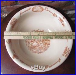 Vintage 49er Wallace China Serving Bowl Western Americana Pioneer Gold Miner