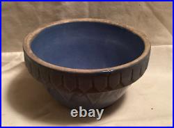 Vintage 4 1/4 UHL Pottery SMALLEST Blue Picket Fence Bowl HUNTINGBURG INDIANA