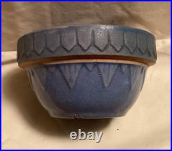 Vintage 4 1/4 UHL Pottery SMALLEST Blue Picket Fence Bowl HUNTINGBURG INDIANA