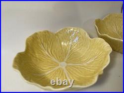 Vintage 4 Bordallo Pinheiro Yellow Cabbage Flower small Bowl 6 X 2 1/4