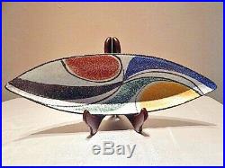 Vintage 50's-60's Ruscha mid century modern milano bowl signed by artist