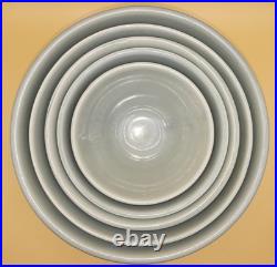 Vintage 5 Bauer Pottery Wide Step Mixing / Nesting Bowls 12, 18, 24, 30, 36