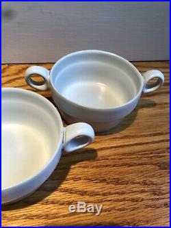 Vintage 6 Bennington Pottery 1765 David Gil Double Handled Soup Bowls
