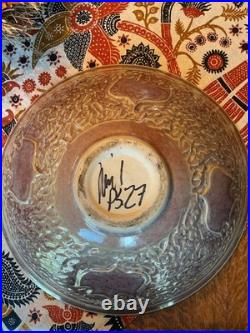 Vintage 70s California Pottery Signed Decorative Ceramic Bowl Large