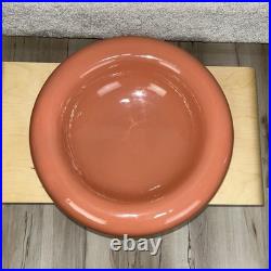 Vintage 80's Haeger Art Pottery 13in Mauve Pink Rolled Edge Round Catch All Bowl