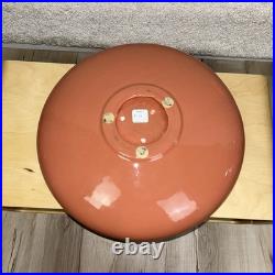Vintage 80's Haeger Art Pottery 13in Mauve Pink Rolled Edge Round Catch All Bowl