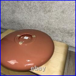 Vintage 80's Haeger Art Pottery 13in Mauve Pink Rolled Edge Round Catch All Bowl