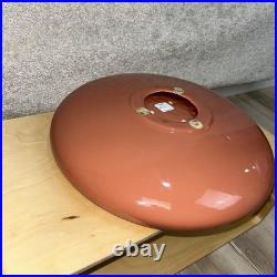 Vintage 80's Haeger Art Pottery 13in Mauve Pink Rolled Edge Round Catch All Bowl