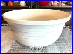 Vintage 8 Qt Friendship Pottery FP Roseville Ohio White Banded 14 Bowl USA