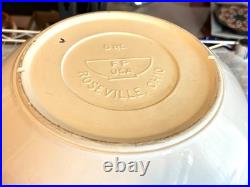 Vintage 8 Qt Friendship Pottery FP Roseville Ohio White Banded 14 Bowl USA
