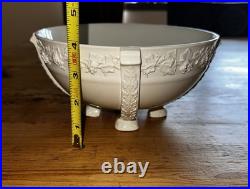 Vintage 8 Wedgwood Embossed Queen's Ware footed serving bowl. Cir 1900