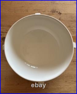 Vintage 8 Wedgwood Embossed Queen's Ware footed serving bowl. Cir 1900