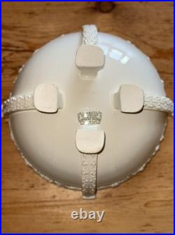 Vintage 8 Wedgwood Embossed Queen's Ware footed serving bowl. Cir 1900