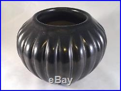 Vintage ANGELA BACA (1927-2014) Melon Pottery Bowl Vessel Santa Clara Pueblo
