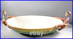 Vintage Abigails Ceramic Capote bowl flower Motif Monkeys Accents on side. Rare