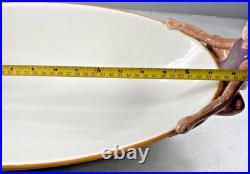 Vintage Abigails Ceramic Capote bowl flower Motif Monkeys Accents on side. Rare