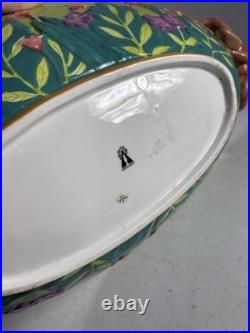 Vintage Abigails Ceramic Capote bowl flower Motif Monkeys Accents on side. Rare