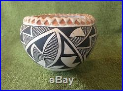 Vintage Acoma New Mexico Native American Indian Pottery Bowl Emma Or Lucy Lewis