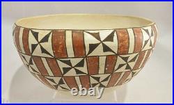 Vintage Acoma Pottery Bowl c. 1940 4 1/4 x 8 1/4
