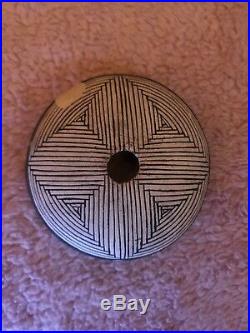 Vintage Acoma Pueblo Geometric Designs New Mexico Pottery Bowl, Seed Pot