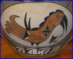 Vintage Acoma Pueblo Parrot Bowl Large Olla/nr