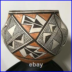 Vintage Acoma Pueblo Polychrome Pottery Bowl Early Unsigned
