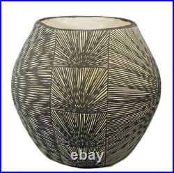 Vintage Acoma Pueblo Pottery Bowl Signed Dorothy Sanchez Graphic Design