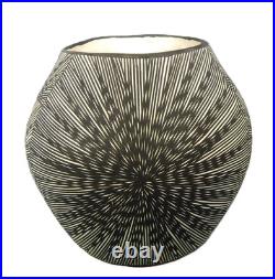 Vintage Acoma Pueblo Pottery Bowl Signed Dorothy Sanchez Graphic Design
