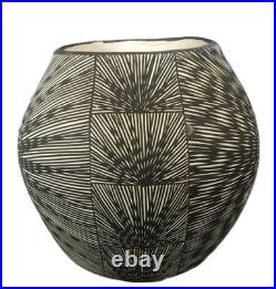 Vintage Acoma Pueblo Pottery Bowl Signed Dorothy Sanchez Graphic Design