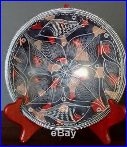 Vintage African Kenya Hand Formed Etched Soapstone Bowl, Amazing Rarer Design