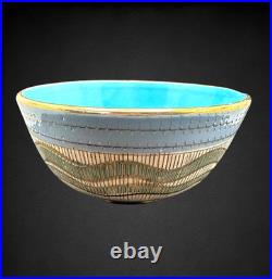 Vintage Aldo Londi for Bitossi Seta Sgraffito Italian Pottery Ceramic Bowl