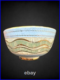 Vintage Aldo Londi for Bitossi Seta Sgraffito Italian Pottery Ceramic Bowl
