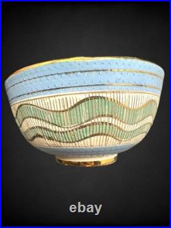 Vintage Aldo Londi for Bitossi Seta Sgraffito Italian Pottery Ceramic Bowl